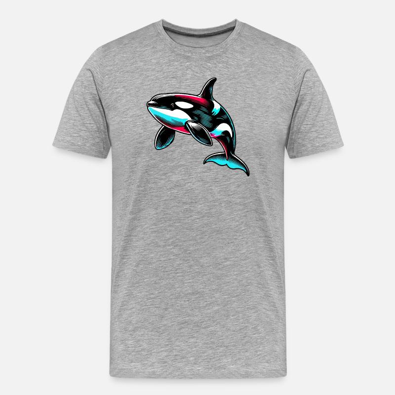 Schwertwal - Männer Premium Bio T-Shirt - Grau meliert