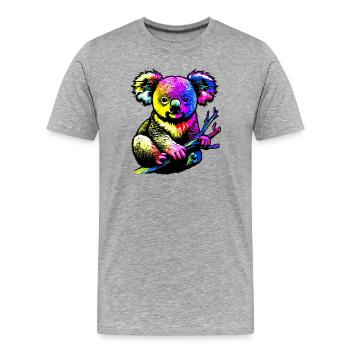 Koala - Männer Premium Bio T-Shirt - Grau meliert - Vorne - Damien (186cm)
