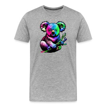 Koala - Männer Premium Bio T-Shirt - Grau meliert - Vorne - Damien (186cm)