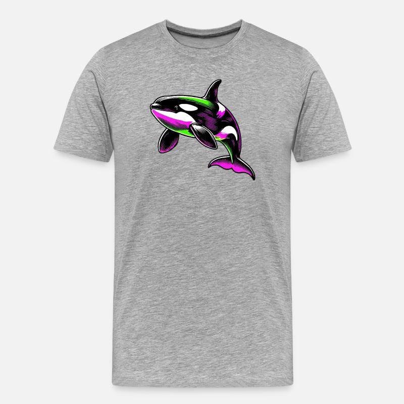 Schwertwal - Männer Premium Bio T-Shirt - Grau meliert