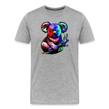 Koala - Männer Premium Bio T-Shirt - Grau meliert - Vorne - Damien (186cm)
