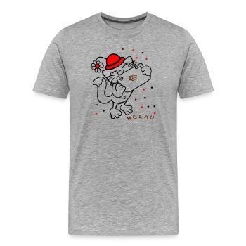 Cat celebrates carnival - Men's Premium Organic T-Shirt - heather grey - Front - Damien (186cm)