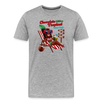 Schokolade Tropical - Männer Premium Bio T-Shirt - Grau meliert - Vorne - Damien (186cm)