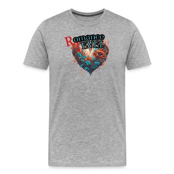 romance level - Men's Premium Organic T-Shirt - heather grey - Front - Damien (186cm)