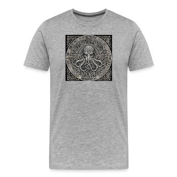 Ancien Dieu - T-shirt bio Premium Homme - gris chiné - Devant - Damien (186cm)