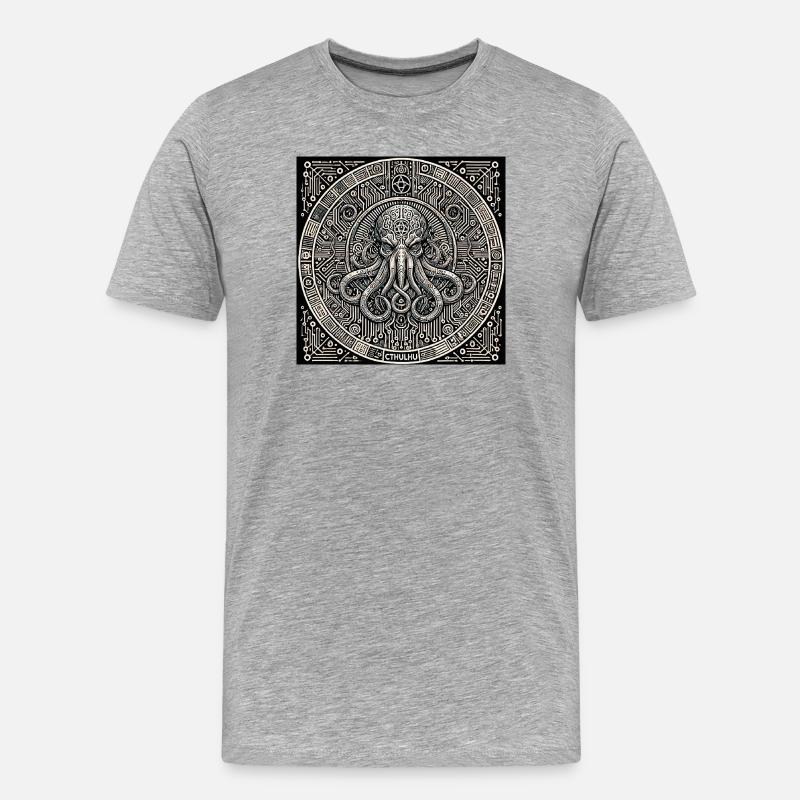 Old God - Männer Premium Bio T-Shirt - Grau meliert