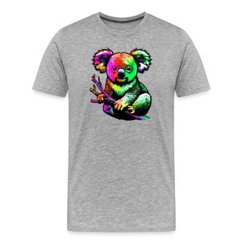 Koala - Männer Premium Bio T-Shirt - Grau meliert - Vorne - Damien (186cm)