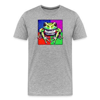 Frog - Men's Premium Organic T-Shirt - heather grey - Front - Damien (186cm)