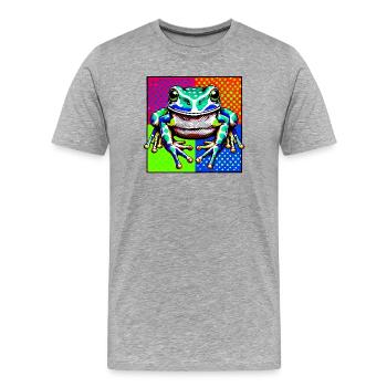 Frog - Men's Premium Organic T-Shirt - heather grey - Front - Damien (186cm)