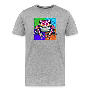 Frog - Men's Premium Organic T-Shirt - heather grey - Front - Damien (186cm)