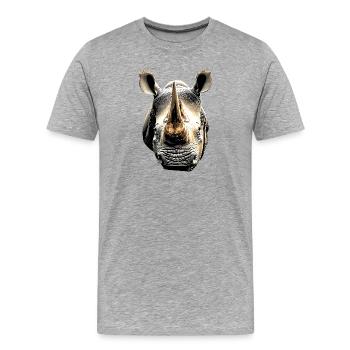Rhino Rhinoceros Africa Safari Rhinos Rhino - Men's Premium Organic T-Shirt - heather grey - Front - Damien (186cm)