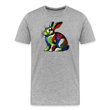 Kaninchen - Männer Premium Bio T-Shirt - Grau meliert - Vorne - Damien (186cm)