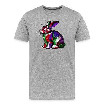Kaninchen - Männer Premium Bio T-Shirt - Grau meliert - Vorne - Damien (186cm)