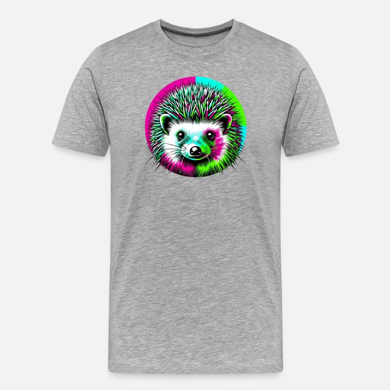 Igel - Männer Premium Bio T-Shirt - Grau meliert