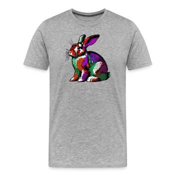 Kaninchen - Männer Premium Bio T-Shirt - Grau meliert - Vorne - Damien (186cm)