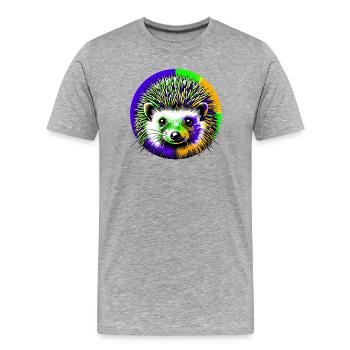Igel - Männer Premium Bio T-Shirt - Grau meliert - Vorne - Damien (186cm)