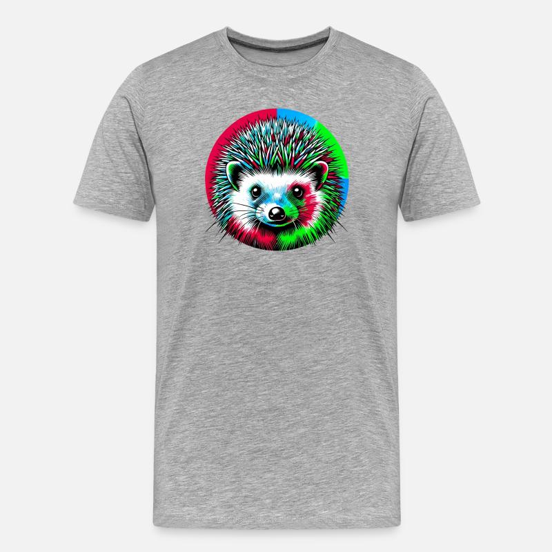 Igel - Männer Premium Bio T-Shirt - Grau meliert
