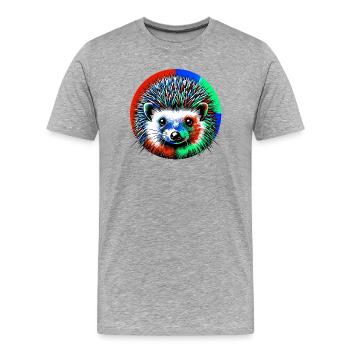 Hedgehog - Men's Premium Organic T-Shirt - heather grey - Front - Damien (186cm)