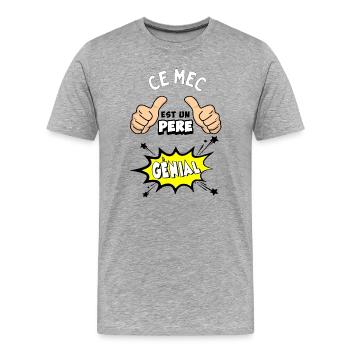 Awesome father - Men's Premium Organic T-Shirt - heather grey - Front - Damien (186cm)
