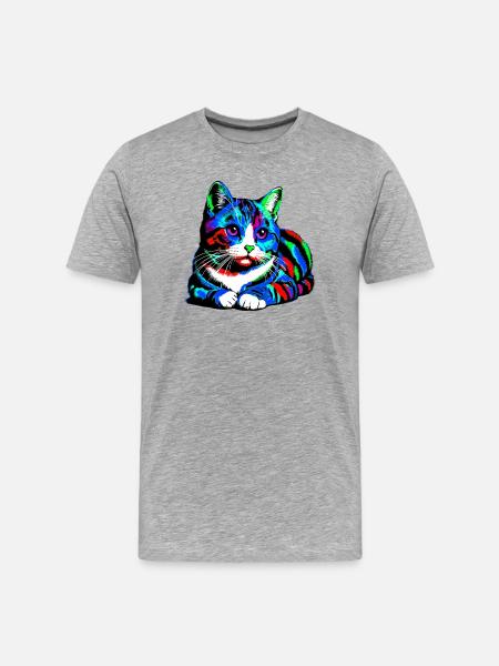 Chat - T-shirt bio Premium Homme - gris chiné