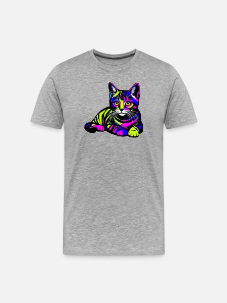 Chat - T-shirt bio Premium Homme - gris chiné