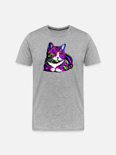Chat - T-shirt bio Premium Homme - gris chiné