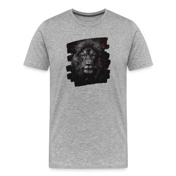 Leo Rétro - T-shirt bio Premium Homme - gris chiné - Devant - Damien (186cm)