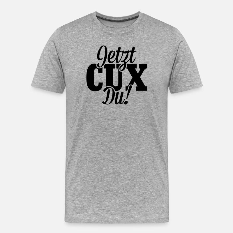 Jetzt CUX Du - Männer Premium Bio T-Shirt - Grau meliert