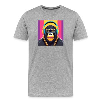 Gorilla, Primat, Affe - Männer Premium Bio T-Shirt - Grau meliert - Vorne - Damien (186cm)