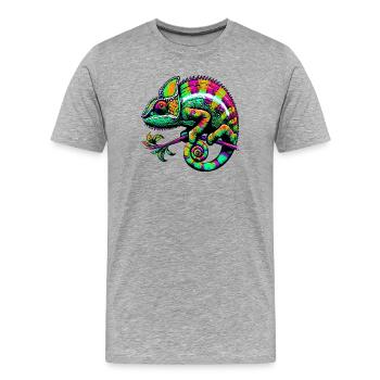 Caméléon - T-shirt bio Premium Homme - gris chiné - Devant - Damien (186cm)