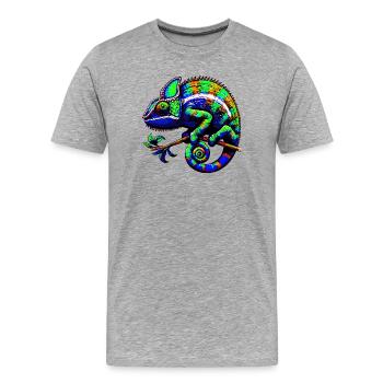Chameleon - Men's Premium Organic T-Shirt - heather grey - Front - Damien (186cm)