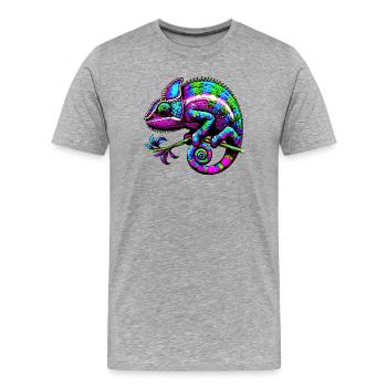 Chameleon - Men's Premium Organic T-Shirt - heather grey - Front - Damien (186cm)