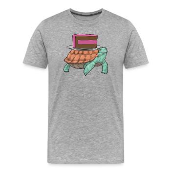 Gâteau à la tortue - T-shirt bio Premium Homme - gris chiné - Devant - Damien (186cm)