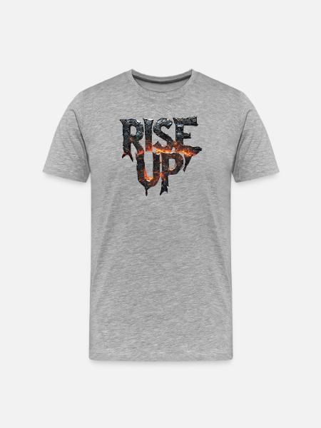 Feuriger Stempel mit Lava-Effekt - Männer Premium Bio T-Shirt - Grau meliert