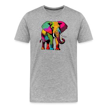 Éléphant - T-shirt bio Premium Homme - gris chiné - Devant - Damien (186cm)