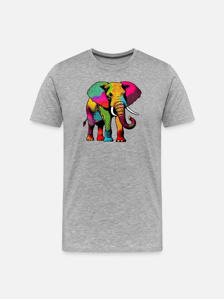 Éléphant - T-shirt bio Premium Homme - gris chiné