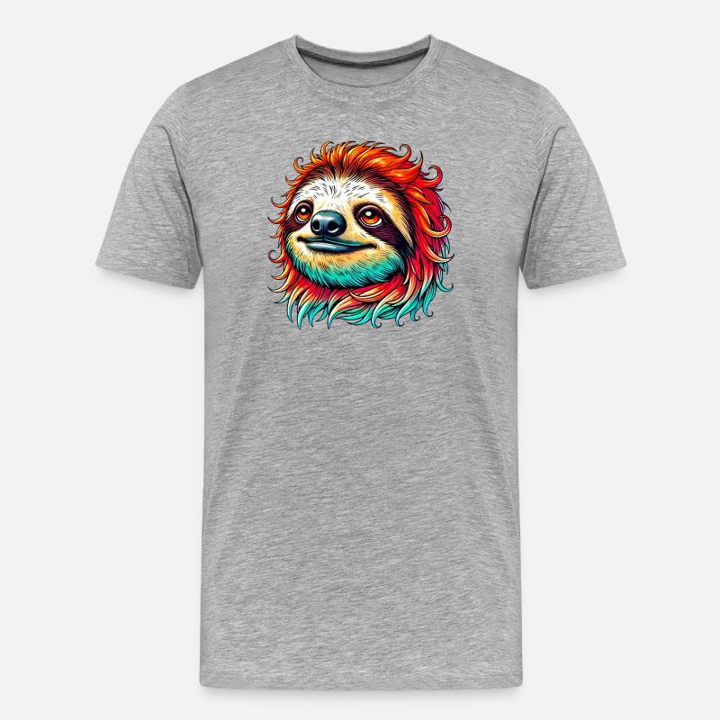 Faultier - Männer Premium Bio T-Shirt - Grau meliert