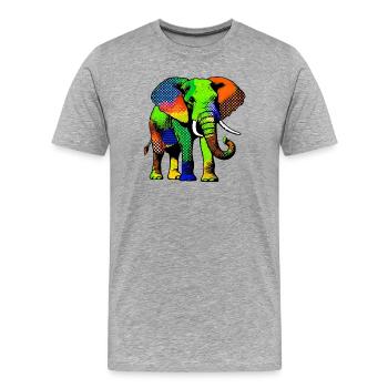 Éléphant - T-shirt bio Premium Homme - gris chiné - Devant - Damien (186cm)