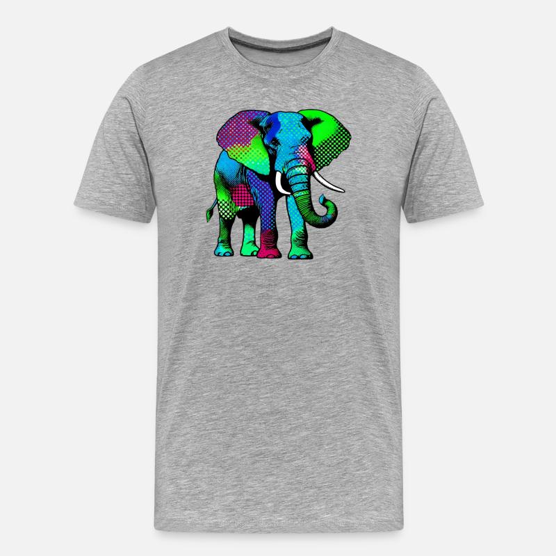 Elefant - Männer Premium Bio T-Shirt - Grau meliert