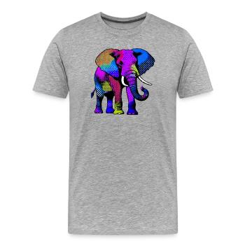 Éléphant - T-shirt bio Premium Homme - gris chiné - Devant - Damien (186cm)