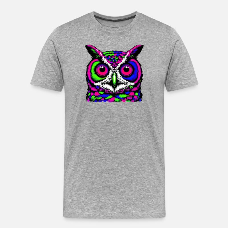 Eule - Männer Premium Bio T-Shirt - Grau meliert
