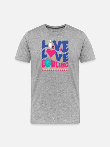 Live, Love, Bowling - Men's Premium Organic T-Shirt - heather grey
