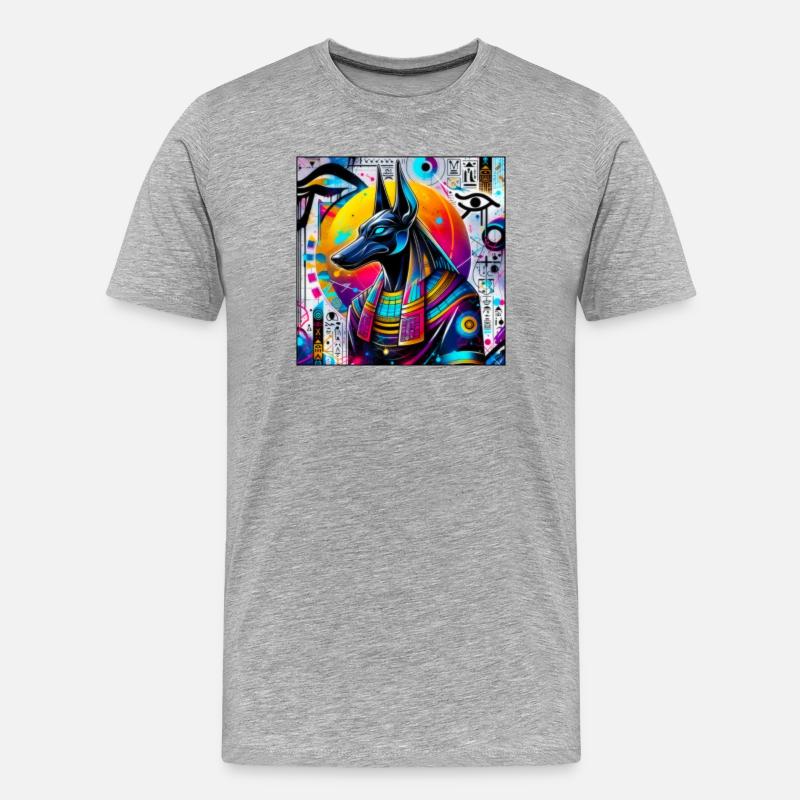 Anubis - Männer Premium Bio T-Shirt - Grau meliert