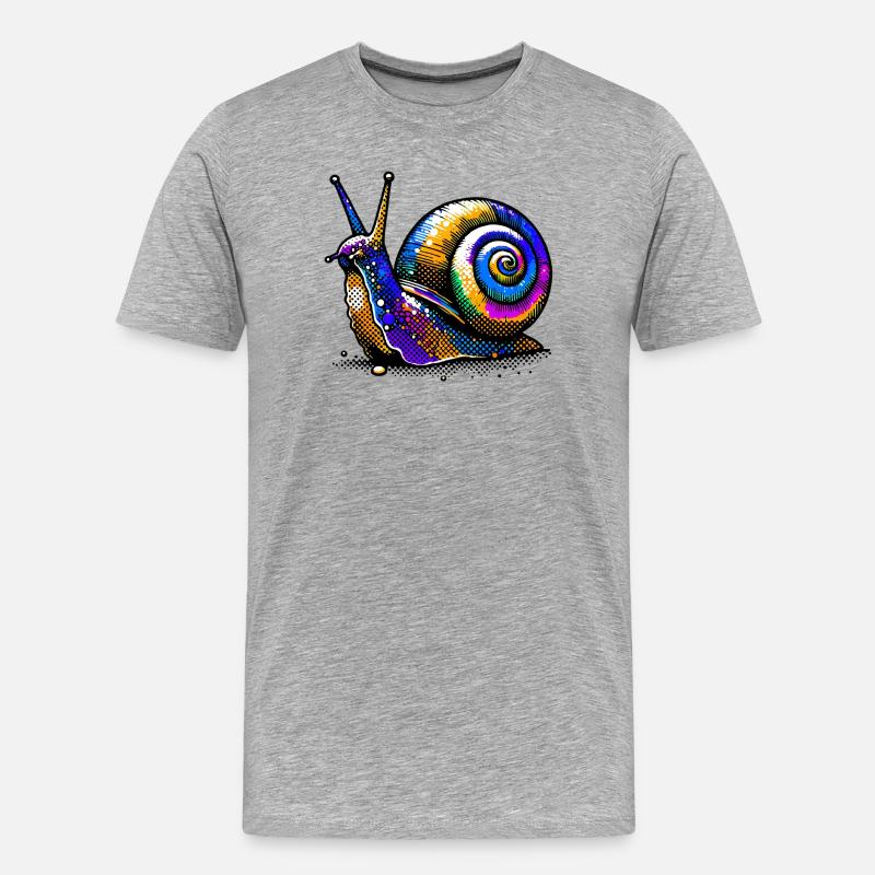 Schnecke - Männer Premium Bio T-Shirt - Grau meliert