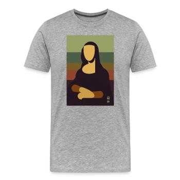 Mona Lisa - Men's Premium Organic T-Shirt - heather grey - Front - Damien (186cm)