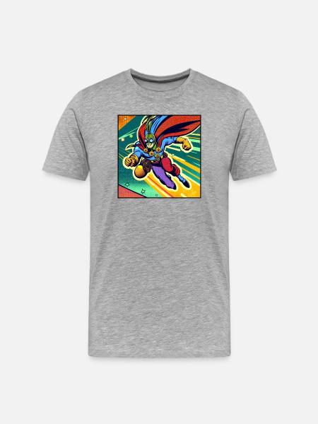 Super-héros - T-shirt bio Premium Homme - gris chiné