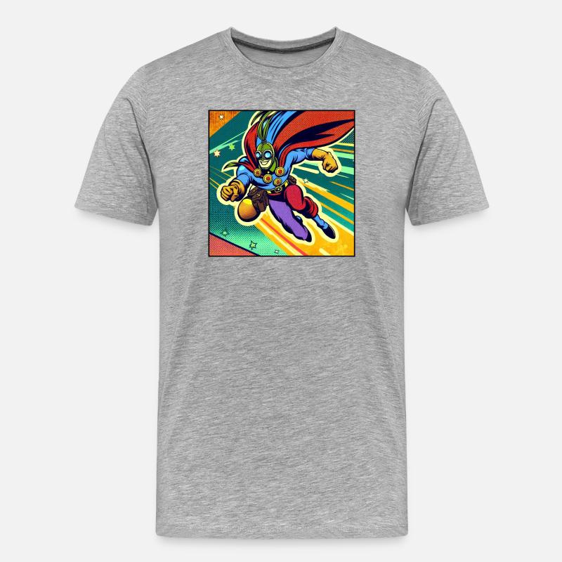 Superheld - Männer Premium Bio T-Shirt - Grau meliert