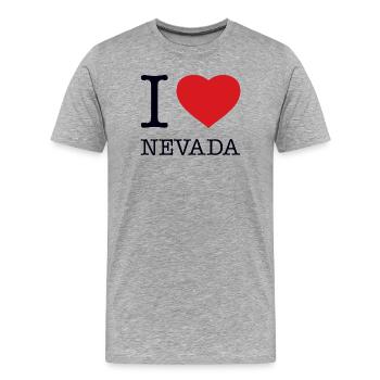 J’ADORE LE NEVADA - T-shirt bio Premium Homme - gris chiné - Devant - Damien (186cm)