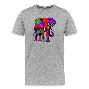 Éléphant - T-shirt bio Premium Homme - gris chiné - Devant - Damien (186cm)