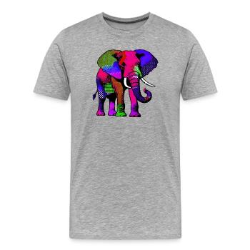 Éléphant - T-shirt bio Premium Homme - gris chiné - Devant - Damien (186cm)